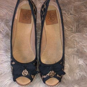 Tory Burch Cheetah Wedge Heel Size 8 Euro 38